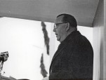 Industriminister Trygve Lie taler ved